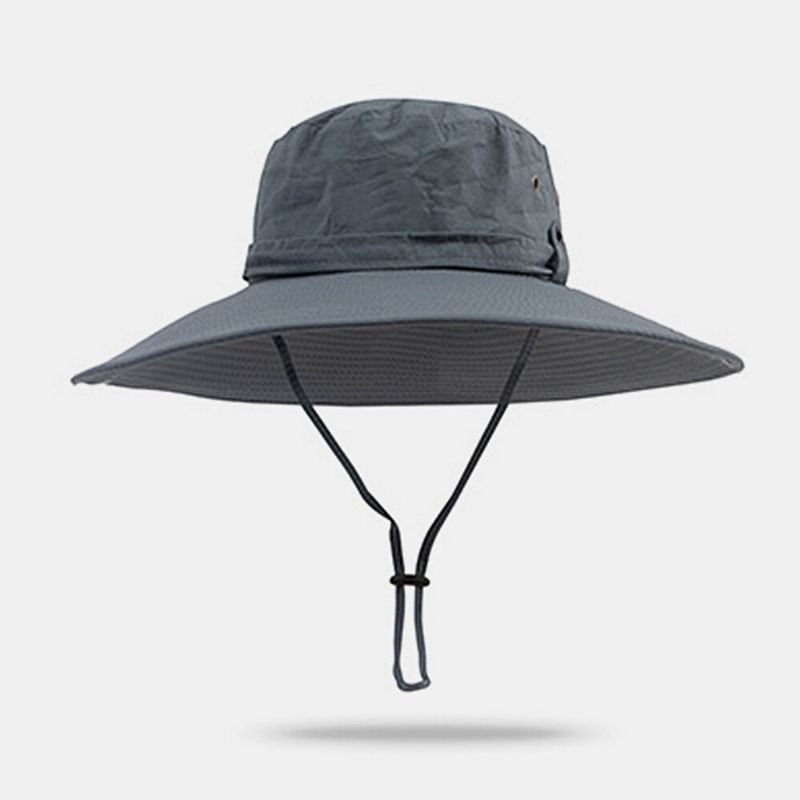 Chapeau De Soleil Pour Homme Respirant Réglable Protection Uv Extérieure Chapeau Alpinisme Pêche Crème Solaire Été Chapeaux Seau À Grand Bord