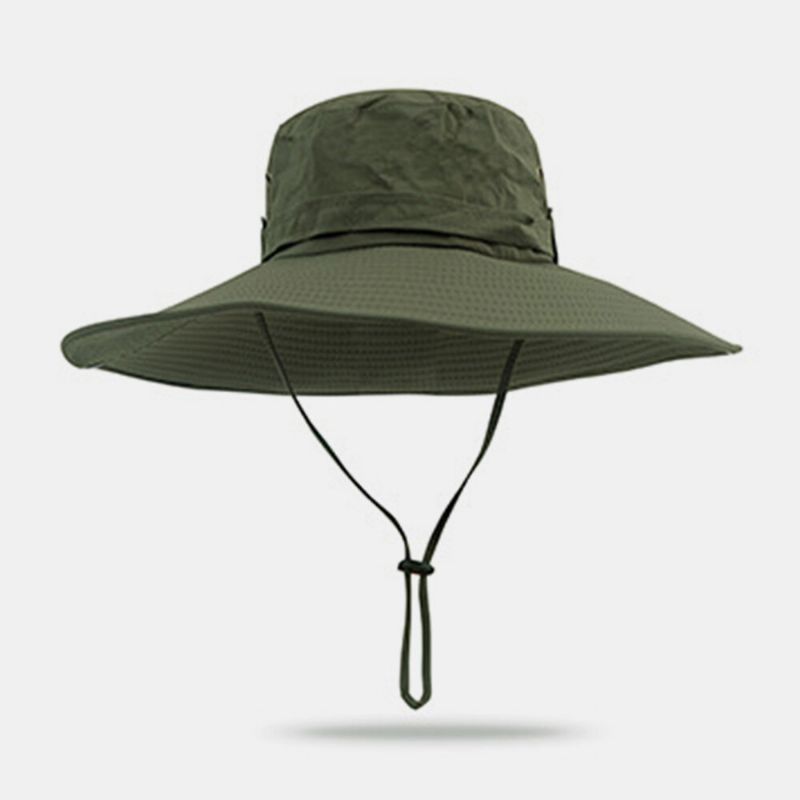 Chapeau De Soleil Pour Homme Respirant Réglable Protection Uv Extérieure Chapeau Alpinisme Pêche Crème Solaire Été Chapeaux Seau À Grand Bord