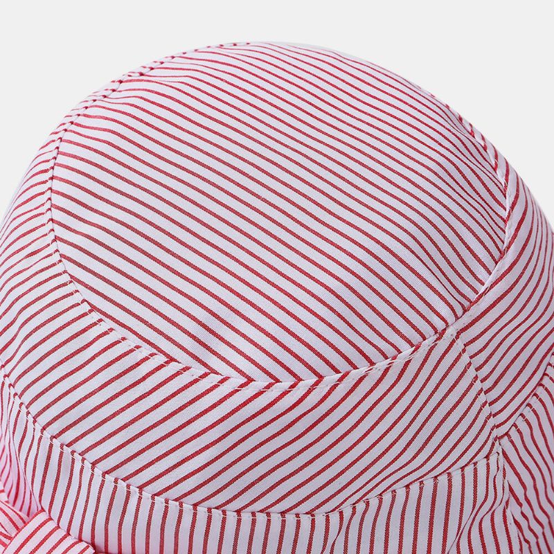 Chapeau De Soleil De Plage À Rayures En Coton À Large Bord Pour Femmes Casquette Anti-uv Pliable Polyvalente Élégante Pour Dame