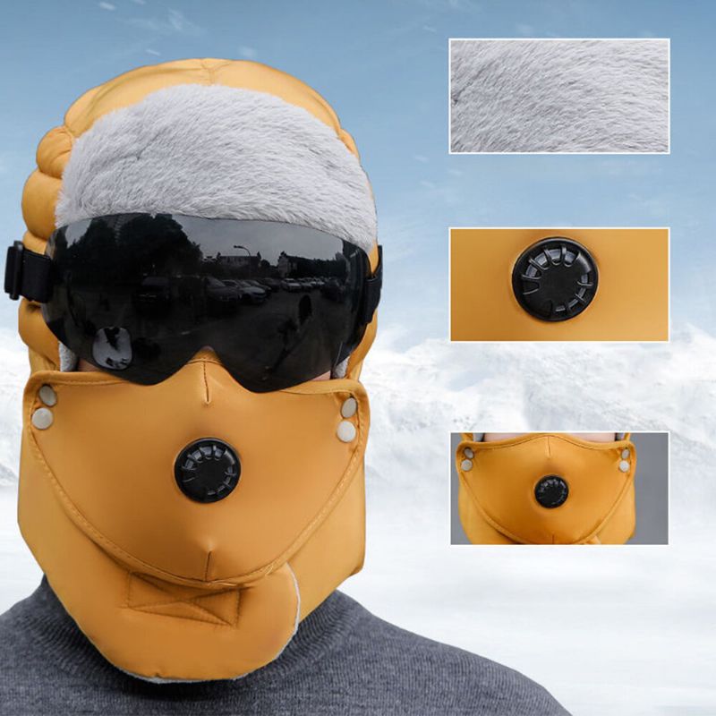 Chapeau De Trappeur Chaud Unisexe Automne Hiver Avec Lunettes De Protection Pour Adultes En Plein Air Coupe-vent Protection Des Oreilles Épaissir Chapeaux De Bombardier Chapeaux De Ski