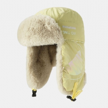 Chapeau De Trappeur Unisexe Tissu Réfléchissant Doublure En Peluche Épaissir Coupe-vent Imperméable À La Pluie Chapeau Ushanka