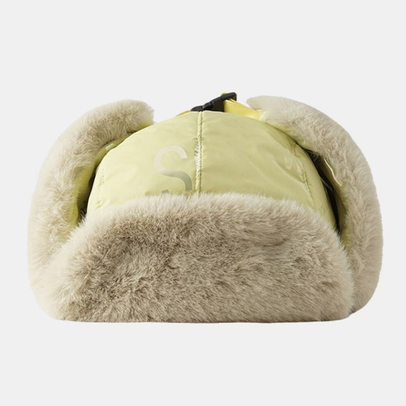 Chapeau De Trappeur Unisexe Tissu Réfléchissant Doublure En Peluche Épaissir Coupe-vent Imperméable À La Pluie Chapeau Ushanka