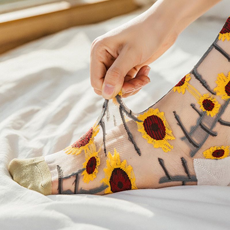 Chaussettes Absorbantes Respirantes En Coton Ultra-mince Pour Femmes