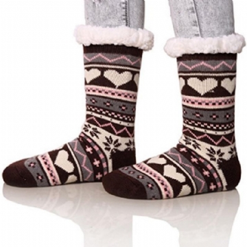 Chaussettes Anti-ski Jacquard Et Velours De Noël