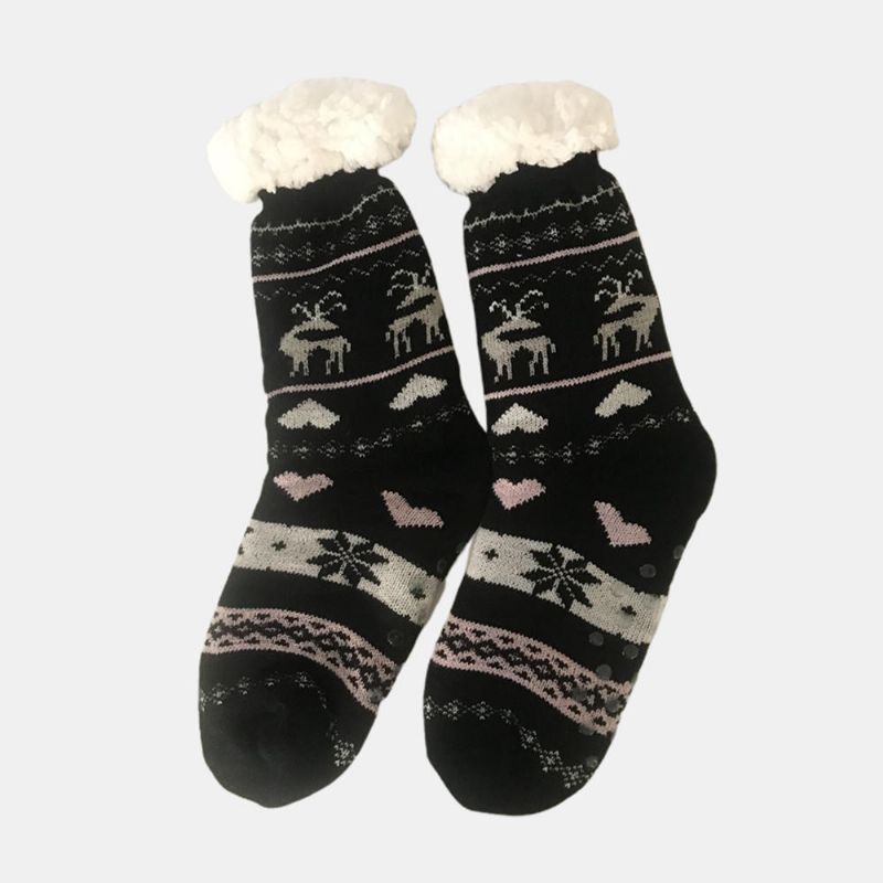 Chaussettes Anti-ski Jacquard Et Velours De Noël