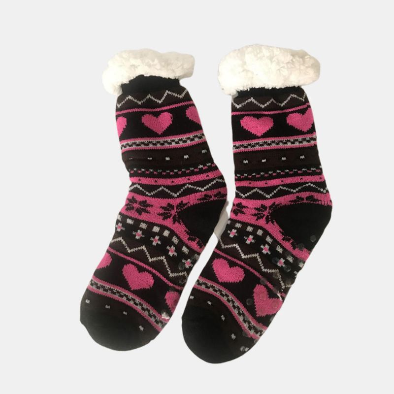 Chaussettes Anti-ski Jacquard Et Velours De Noël