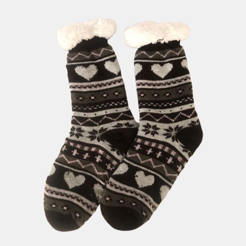 Chaussettes Anti-ski Jacquard Et Velours De Noël