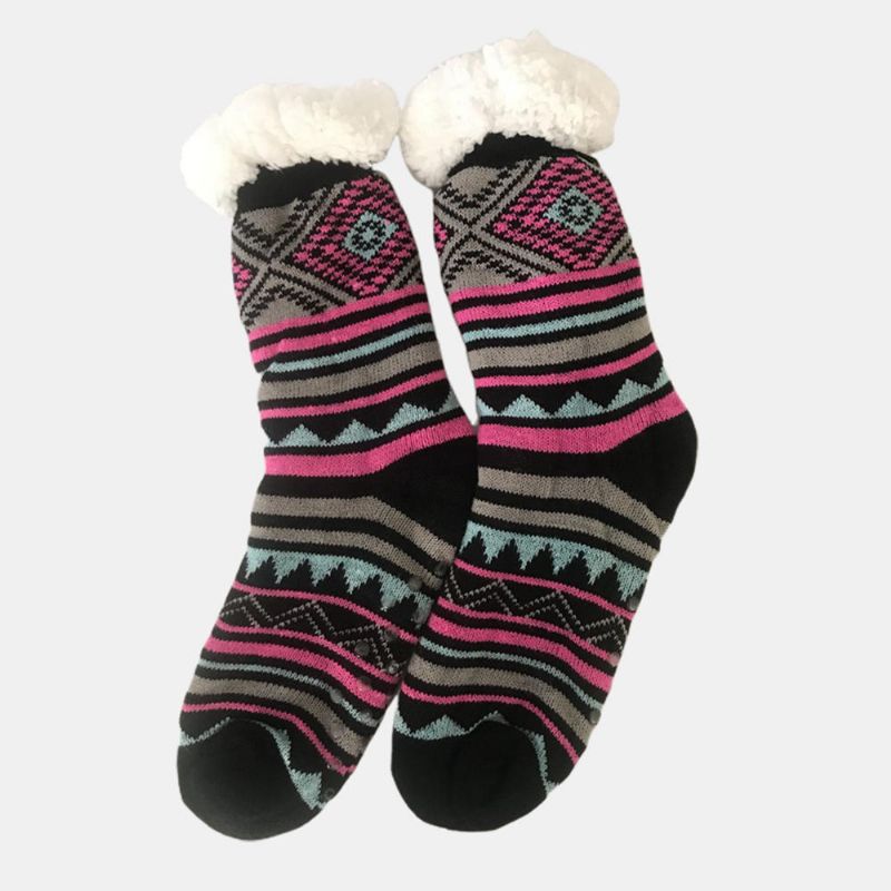 Chaussettes Anti-ski Jacquard Et Velours De Noël