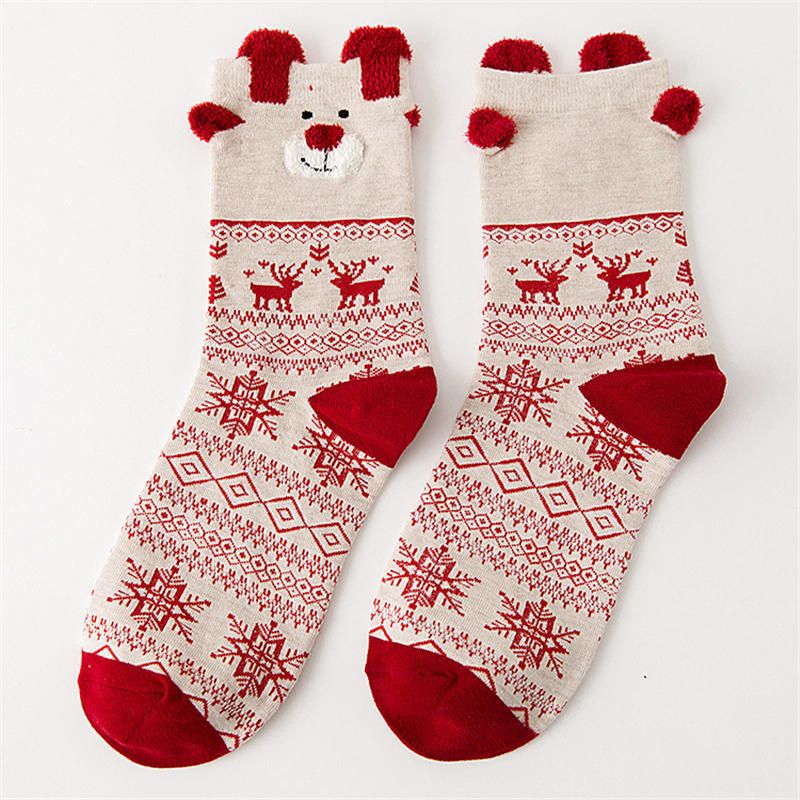 Chaussettes En Coton Elk De Noël Pour Femmes Chaussettes Chaudes Et Douces