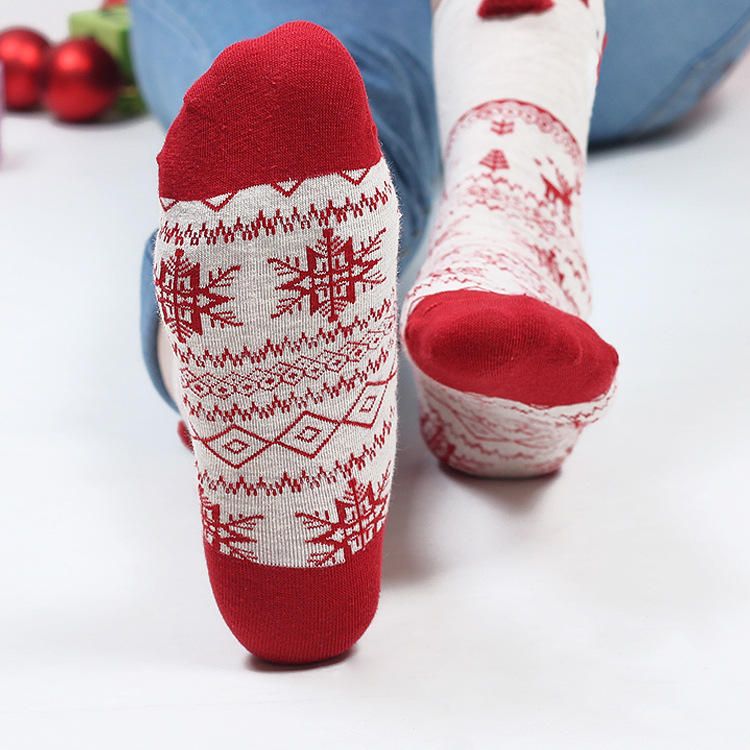 Chaussettes En Coton Elk De Noël Pour Femmes Chaussettes Chaudes Et Douces