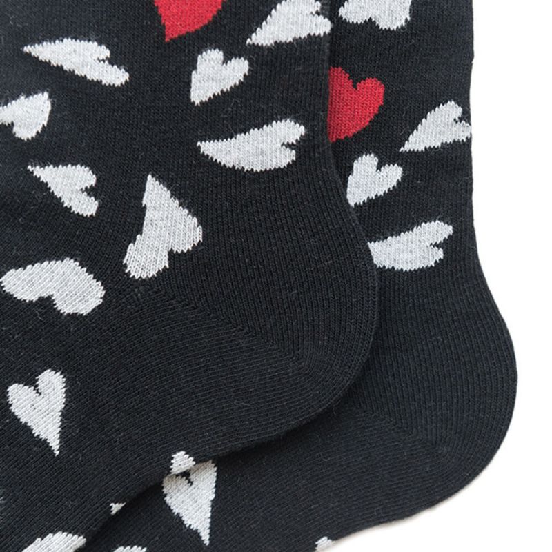 Chaussettes En Coton Tendance En Forme De Cœur Chaussettes À Tubes Moyens Couple Hommes Et Femmes Le Même Paragraphe