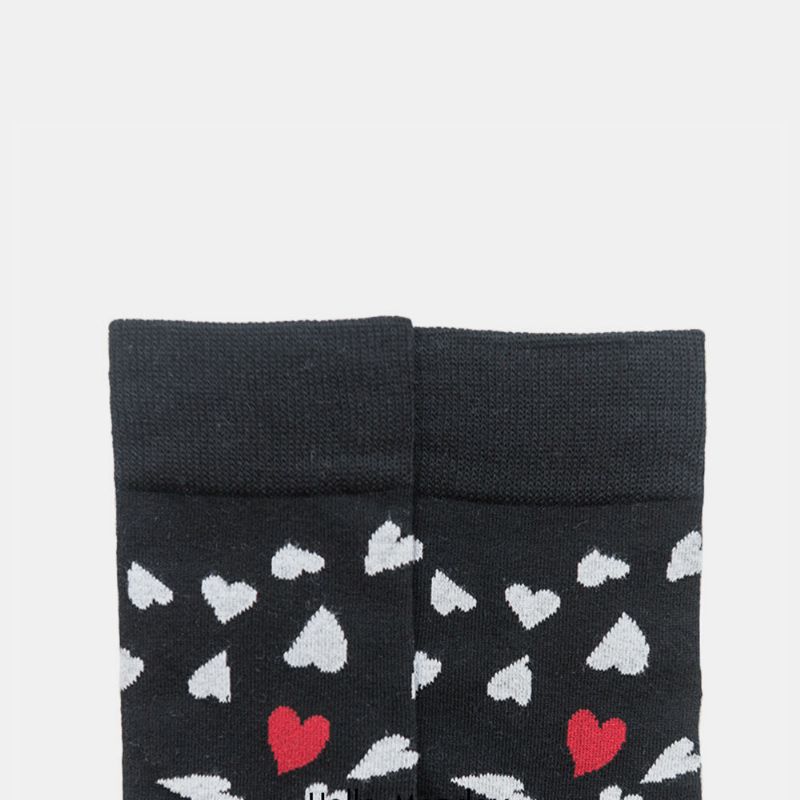 Chaussettes En Coton Tendance En Forme De Cœur Chaussettes À Tubes Moyens Couple Hommes Et Femmes Le Même Paragraphe