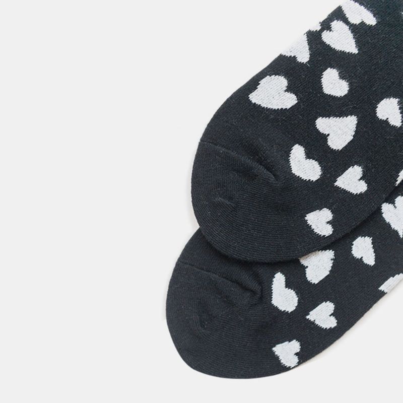 Chaussettes En Coton Tendance En Forme De Cœur Chaussettes À Tubes Moyens Couple Hommes Et Femmes Le Même Paragraphe