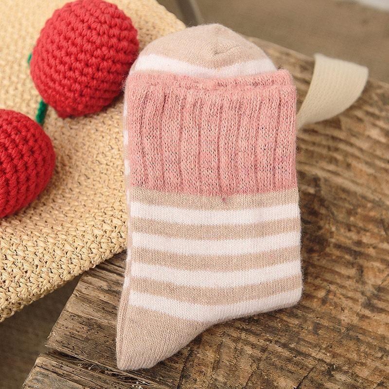 Chaussettes En Laine À Rayures Pour Femmes