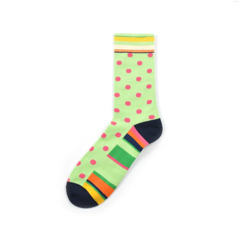 Chaussettes Mi-hautes En Coton Rayé Street Wild Classic Geometry Pour Hommes