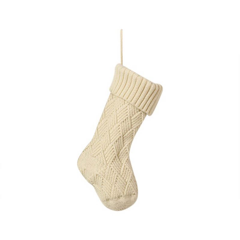 Chaussettes De Noël Tricotées Sacs Cadeaux Chaussette En Laine Lingge De Noël