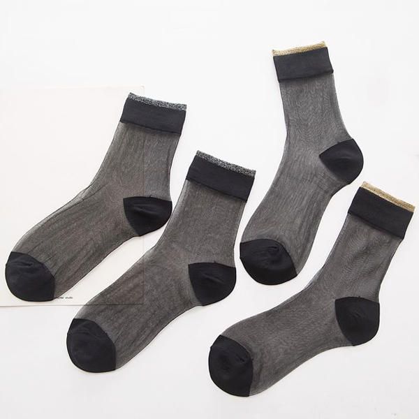 Chaussettes Respirantes En Soie De Verre Sexy Pour Femmes Et Filles