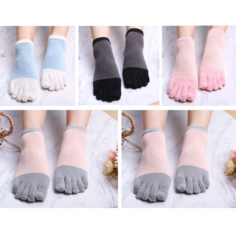 Chaussettes Simples À Cinq Orteils Pour Femmes Et Filles Lot De 5 Paires De Socquettes