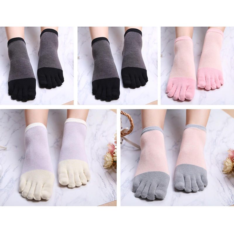 Chaussettes Simples À Cinq Orteils Pour Femmes Et Filles Lot De 5 Paires De Socquettes