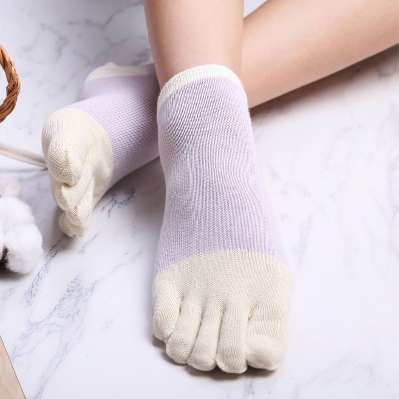 Chaussettes Simples À Cinq Orteils Pour Femmes Et Filles Lot De 5 Paires De Socquettes