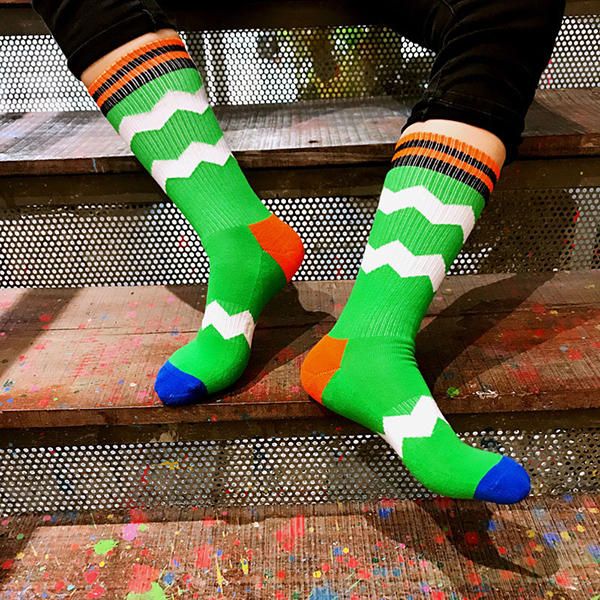 Chaussettes À Tube Moyen En Coton À Motif Géométrique Pour Hommes