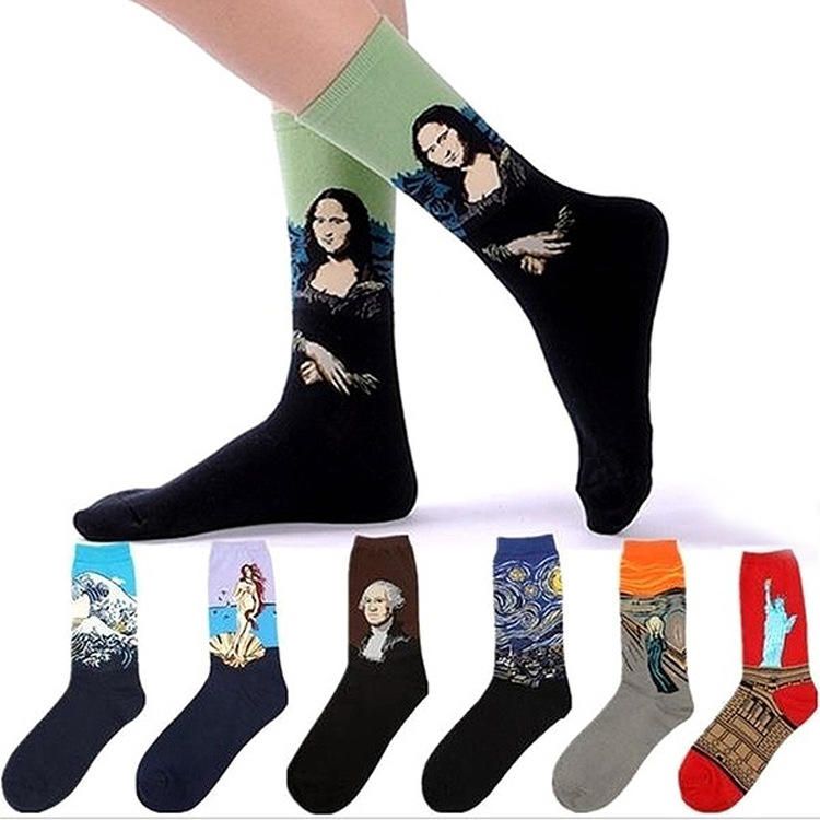 Chaussettes Unisexes En Coton Avec Peinture À L'huile Mona Lisa