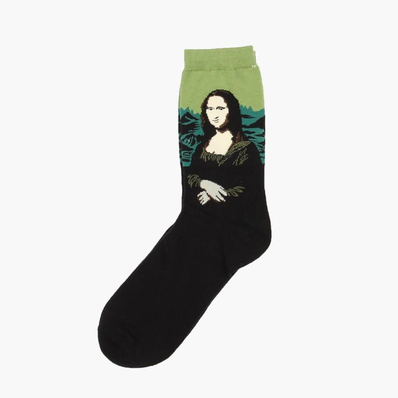 Chaussettes Unisexes En Coton Avec Peinture À L'huile Mona Lisa