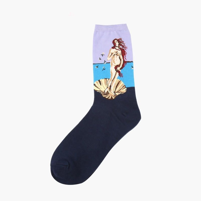 Chaussettes Unisexes En Coton Avec Peinture À L'huile Mona Lisa