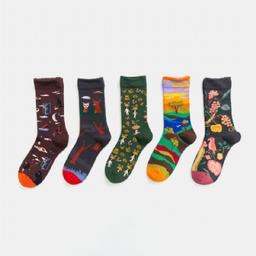 Chaussettes Unisexes Unisexes En Patchwork De Couleurs Colorées À Motif Animal Pour La Littérature Et L'art