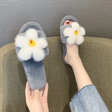 Chaussons En Coton Doux Et Confortables Pour Femmes Avec Décor De Fleurs