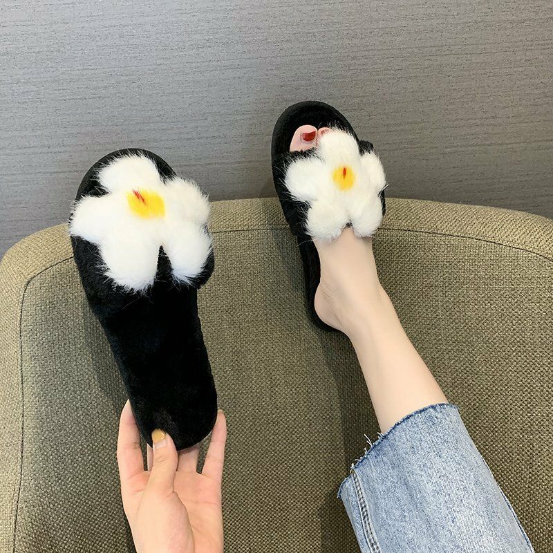 Chaussons En Coton Doux Et Confortables Pour Femmes Avec Décor De Fleurs