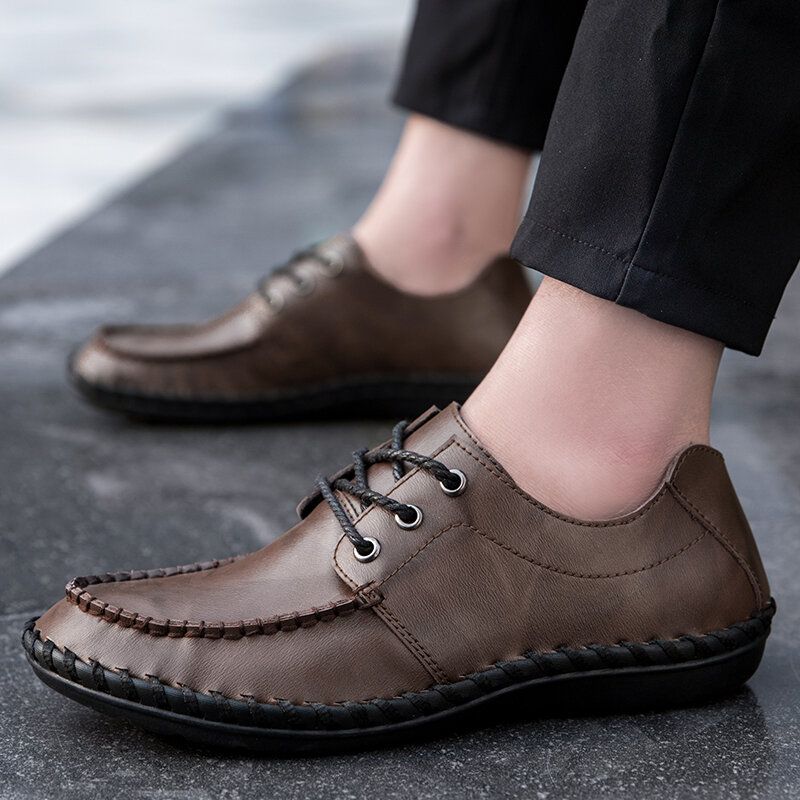 Chaussures D'affaires Décontractées Confortables Et Respirantes En Cuir Véritable Pour Hommes