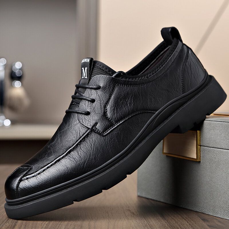 Chaussures D'affaires De Loisirs Antidérapantes En Cuir Microfibre Pour Hommes