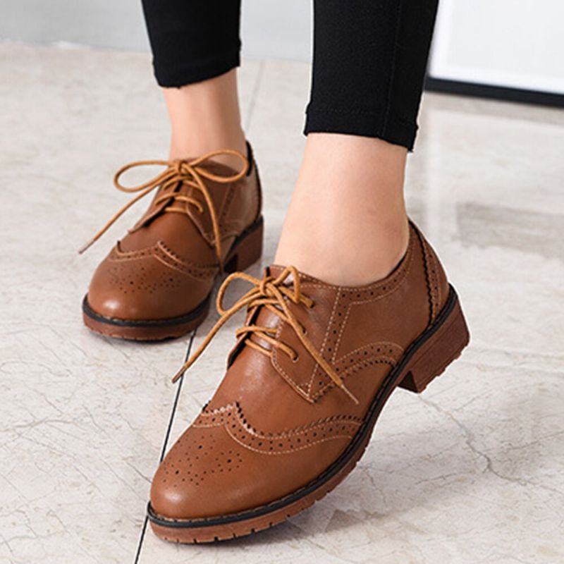 Chaussures De Bureau Polyvalentes Et Confortables À Lacets Pour Femmes