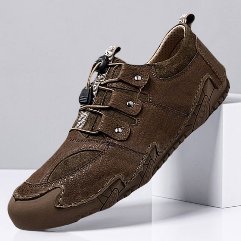 Chaussures De Conduite Décontractées En Cuir Vintage Pour Hommes