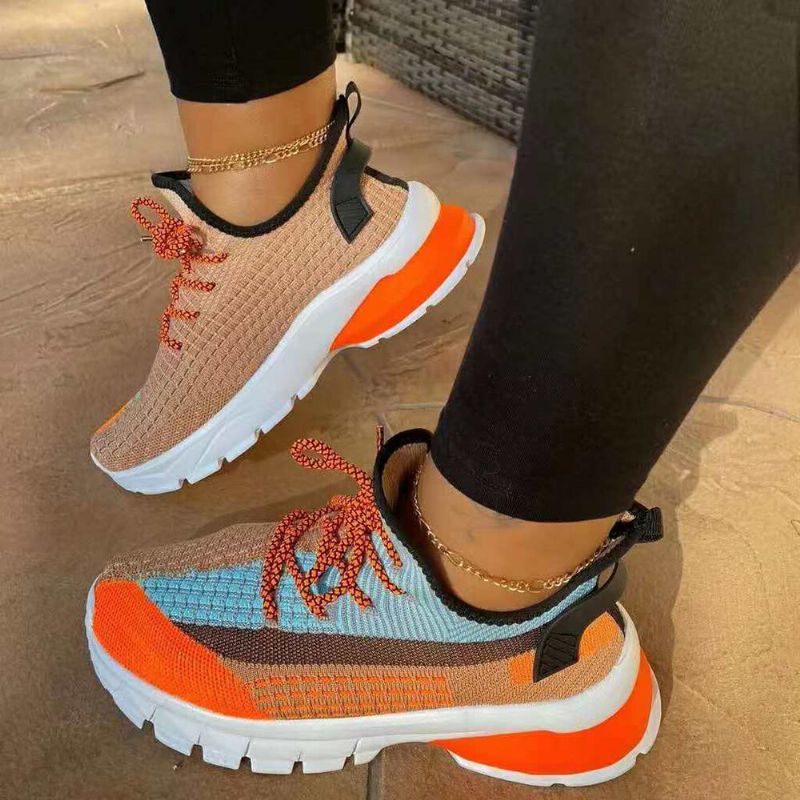 Chaussures De Course Respirantes Tricotées En Maille De Grande Taille Pour Femmes