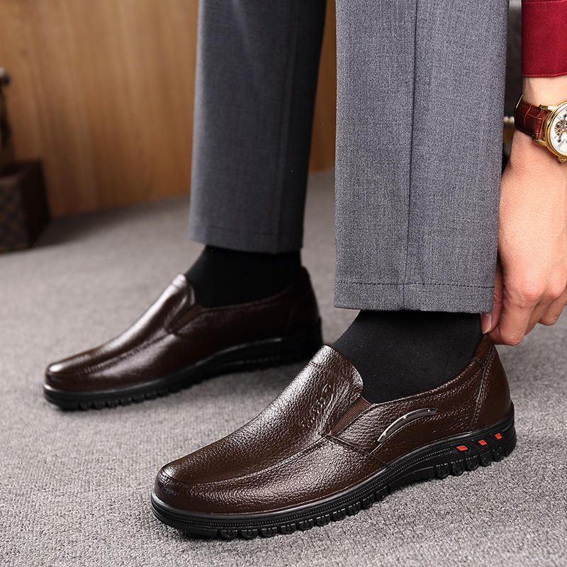 Chaussures En Cuir Décontractées Antidérapantes Pour Hommes