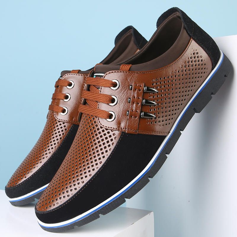 Chaussures En Cuir De Vache Respirantes Pour Hommes