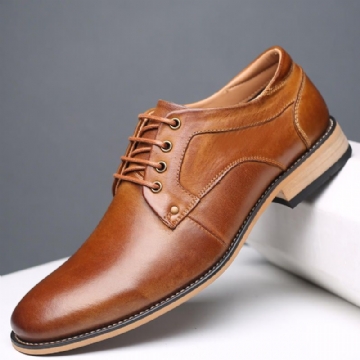 Chaussures En Cuir De Vache Vintage Pour Hommes De Grande Taille