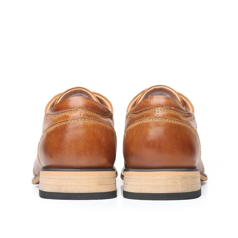 Chaussures En Cuir De Vache Vintage Pour Hommes De Grande Taille