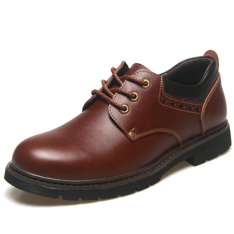 Chaussures Décontractées Antidérapantes En Cuir Fendu De Vache De Couleur Pure