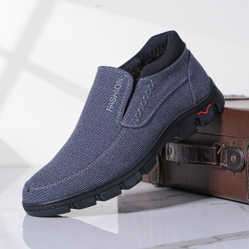 Chaussures Décontractées En Coton Décontractées Pour Hommes Doublées Chaudes Et Confortables