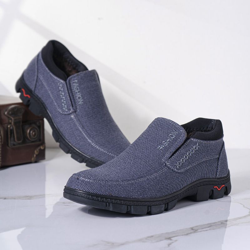 Chaussures Décontractées En Coton Décontractées Pour Hommes Doublées Chaudes Et Confortables