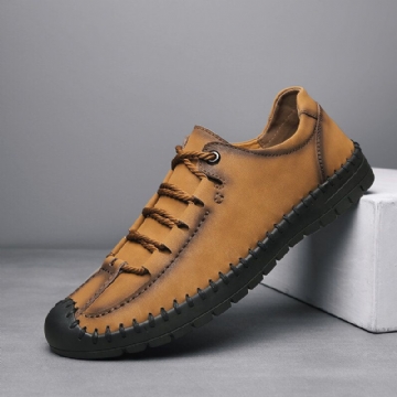 Chaussures Décontractées À Lacets En Cuir Microfibre Pour Hommes