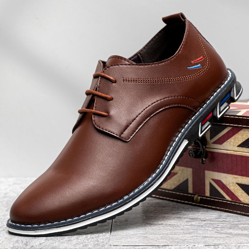 Chaussures Derby Décontractées À Lacets Brodées Pour Hommes