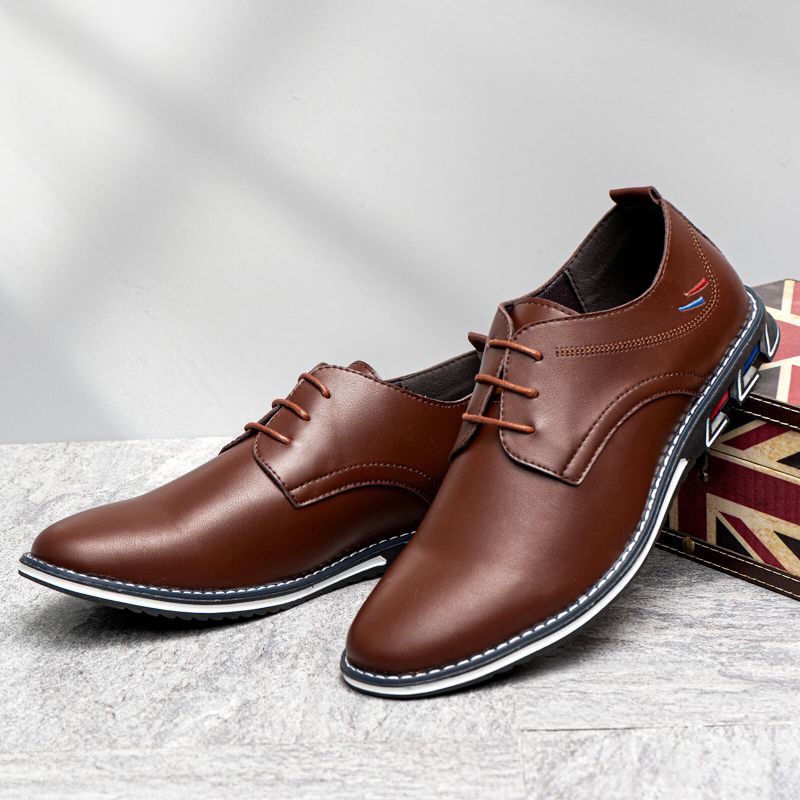 Chaussures Derby Décontractées À Lacets Brodées Pour Hommes