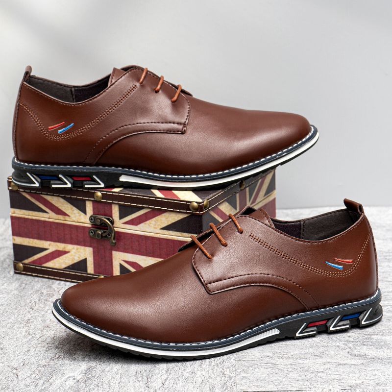 Chaussures Derby Décontractées À Lacets Brodées Pour Hommes