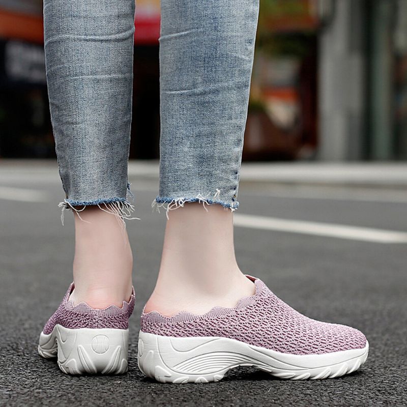 Chaussures À Dos Nu À Plateforme De Couleur Unie Pour Femmes