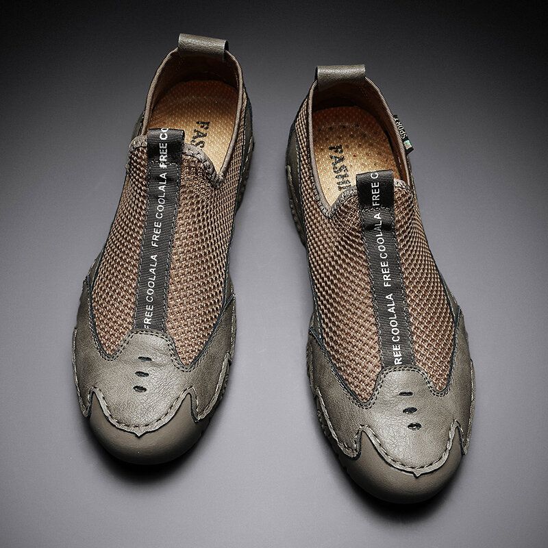 Chaussures D'extérieur Antidérapantes Pour Homme En Maille Cousue À La Main