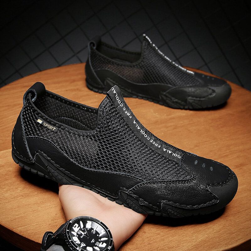 Chaussures D'extérieur Antidérapantes Pour Homme En Maille Cousue À La Main